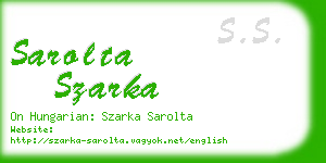 sarolta szarka business card